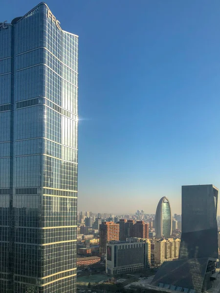 Towers Cbd Central Business District Beijing Tall Futuristic Skyscraper Beijing — Stock Photo, Image