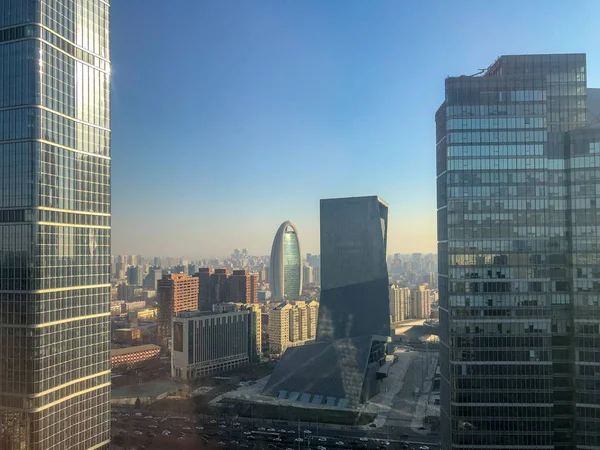 Cbd, Merkezi İş Bölgesi Pekin kuleleri. Uzun boylu futuristik gökdelen. Beijing, Çin.