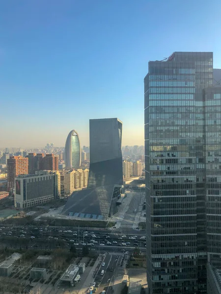 Cbd, Merkezi İş Bölgesi Pekin kuleleri. Uzun boylu futuristik gökdelen. Beijing, Çin.