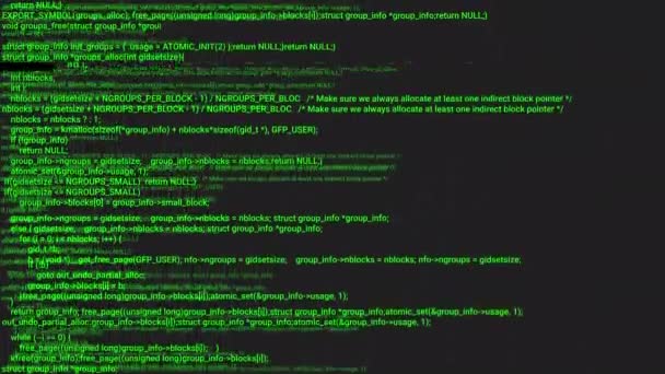 Zöld Képernyő Kódolás Hacker Koncepció Animáció Fénylik Műsor Összeállítás Kód — Stock videók