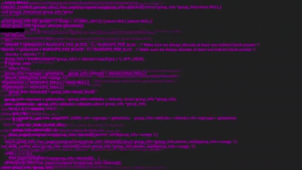 Roze Scherm Codering Hacker Concept Animatie Met Glitch Programmering Code — Stockvideo