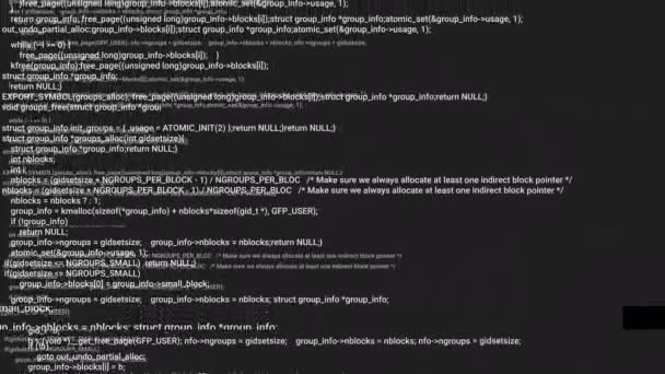 Obrazovka Clenskými Kódování Hacker Koncepce Animace Závada Programovací Kód Překlep — Stock video