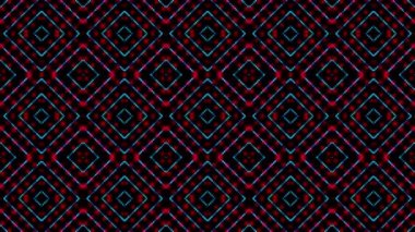 Hareketli ışık shinning noktalar şekiller kare. Parlak shinning mavi, pembe ve kırmızı noktalar (ışık Tur) 3 kamera hareketi, alan 3d resimde noktalı arka plan ile renkli. Neon ışık efekti.