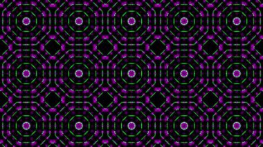Işık shinning pembe ve yeşil noktalar ve yıldızlar geometrik şekillere animasyon. Parlak shinning noktalar ve yıldız 3d kamera hareketi ile renkli. Neon ve yıldız ve nokta etkisi ile arka plan.