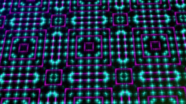 Işık shinning noktalar ve yıldız şekilleri animasyon. Parlak mavi ve pembe renkli noktalar (ışık Tur) 3 kamera hareketi ile shinning, arka plan boşluk 3d resimde nokta ile soyut. Neon ışık efekti.