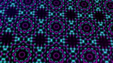 Işık shinning noktalar ve yıldız şekilleri animasyon. Parlak mavi ve pembe renkli noktalar (ışık Tur) 3 kamera hareketi ile shinning, arka plan boşluk 3d resimde nokta ile soyut. Neon ışık efekti.