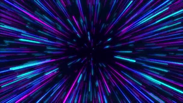 핑크와 보라색 방사형 기하학적 데이터 터널입니다 스타입니다 효과입니다 — 비디오