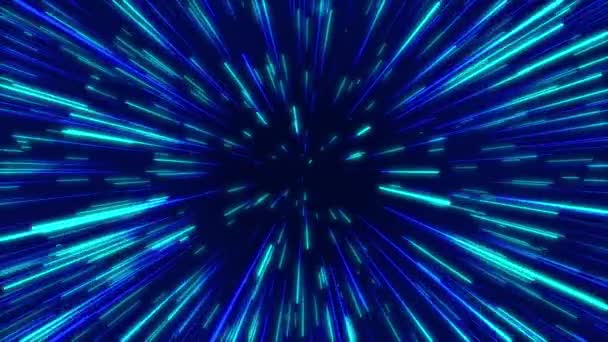 Blue Abstract Radial Lines Geometric Background Data Flow Tunnel Explosion — Stock Video