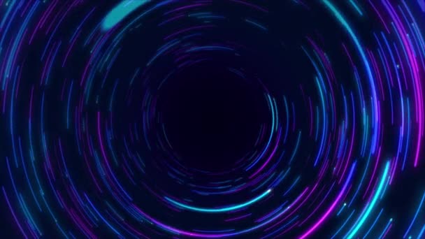 Fondo Líneas Radiales Circulares Abstractas Azul Rosa Púrpura Flujo Datos — Vídeo de stock