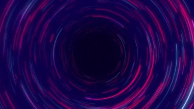 Mavi ve pembe ve kırmızı soyut dairesel radyal çizgiler arka plan. Veri akışı. Fiber optik. Hareket etkisi. Arka plan