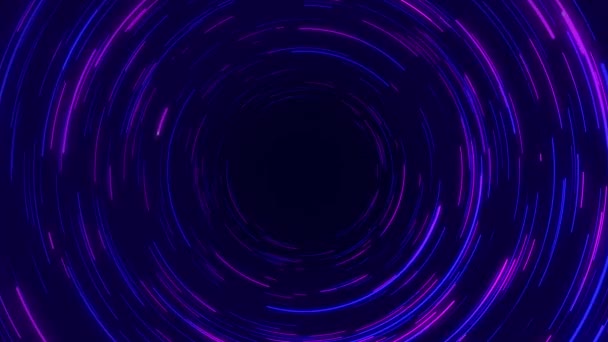Сині Рожеві Абстрактні Кругові Радіальні Лінії Фону Потік Даних Оптичне — стокове відео