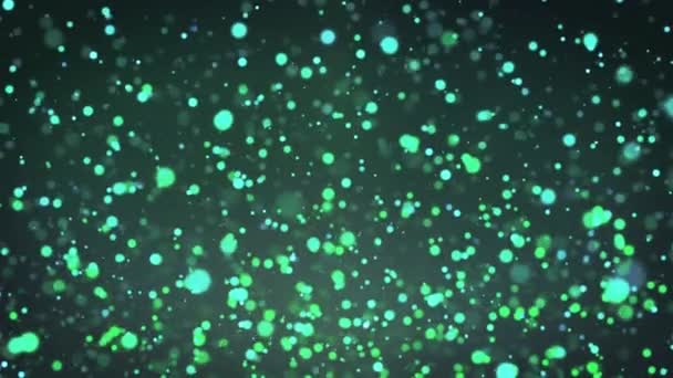 Sfondo Particelle Verdi Particelle Polvere Con Brillamento Della Lente Reale — Video Stock