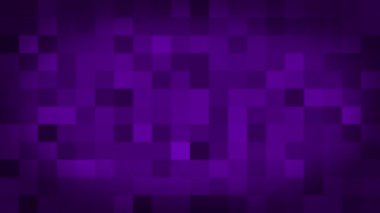 Mor hareketli arka plan renkli piksel yanıp sönen ve anahtarı. Animasyon arka plan mozaik karolar parlayan. Parlatıcı ışık ile teknolojik kareler hareket. Soyut mor kareler arka plan