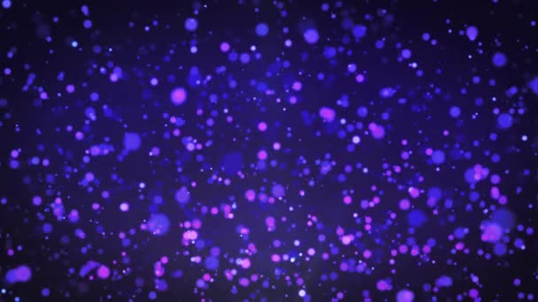 Тло Фіолетових Частинок Пилові Частинки Реальним Спалахом Лінз Блискучі Вогні — стокове відео