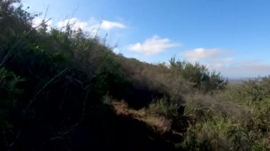 San Diego, Kaliforniya, ABD kara dağın tepesine yürüyüş küçük yolları. Küçük yol ve hiking trail, yukarı veya aşağı dağ güneşli mavi gün boyunca gitmek için yol