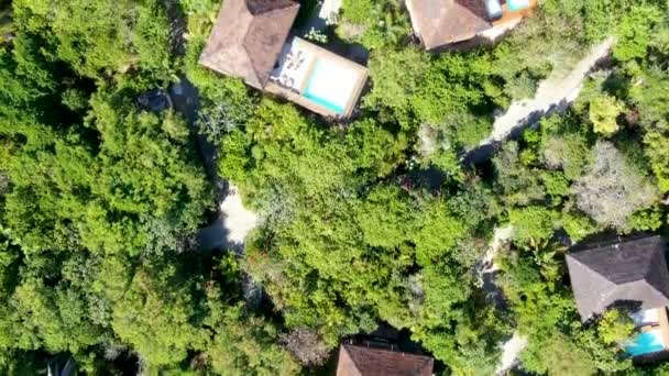 Aerial View Luxury Villa Swimming Pool Tropical Forest Private Tropical — Stock Video