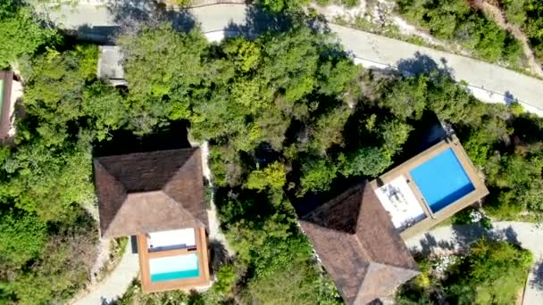 Vue Aérienne Villa Luxe Avec Piscine Forêt Tropicale Villa Tropicale — Video