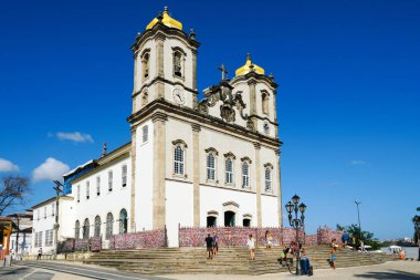 Igreja de Nosso Senhor Bonfim, Salvador, Brezilya Bahia bulunan bir Katolik Kilisesi var. Nerede insanlar kravat süre şeritlere kilisenin önünde dilekler ünlü turistik yer.