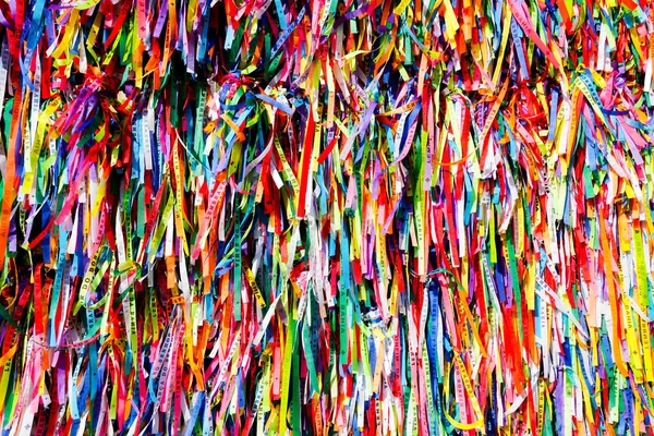 stock image Igreja de Nosso Senhor do Bonfim, a catholic church located in Salvador, Bahia in Brazil. Famous touristic place where people make wishes while tie the ribbons in front of the church.