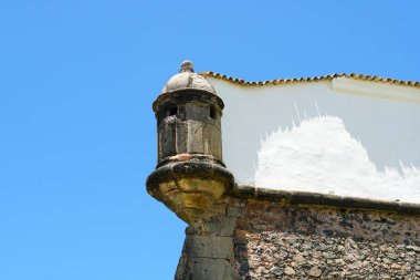 Farol da Barra (Barra deniz feneri) Salvador, Bahia, Brezilya. Bahia, Bahia de Todos os Santos Körfezi, Farol da Barra Lighthouse Salvador tarihi mimarisi.