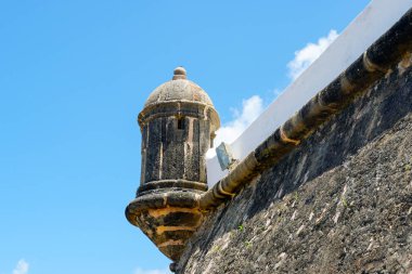Farol da Barra (Barra deniz feneri) Salvador, Bahia, Brezilya. Bahia, Bahia de Todos os Santos Körfezi, Farol da Barra Lighthouse Salvador tarihi mimarisi.