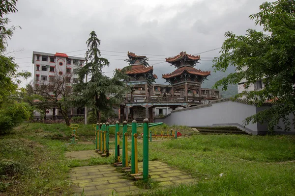 2008 Sichuan Earthquake Memorial Site Edifícios Após Grande Terremoto Wenchuan — Fotografia de Stock