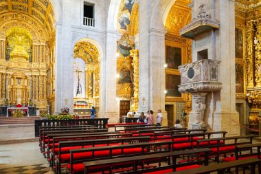 Katedral Basilica of Salvador içinde (Catedral Baslica de Salvador) Salvadore, Bahia, Brezilya eski şehir merkezinde. Portekiz sömürge altın Barok iç tarzı.