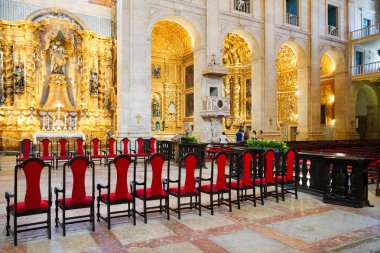 Katedral Basilica of Salvador içinde (Catedral Baslica de Salvador) Salvadore, Bahia, Brezilya eski şehir merkezinde. Portekiz sömürge altın Barok iç tarzı.