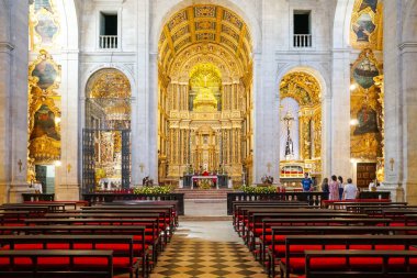 Katedral Basilica of Salvador içinde (Catedral Baslica de Salvador) Salvadore, Bahia, Brezilya eski şehir merkezinde. Portekiz sömürge altın Barok iç tarzı.