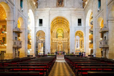 Katedral Basilica of Salvador içinde (Catedral Baslica de Salvador) Salvadore, Bahia, Brezilya eski şehir merkezinde. Portekiz sömürge altın Barok iç tarzı.