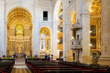 Katedral Basilica of Salvador içinde (Catedral Baslica de Salvador) Salvadore, Bahia, Brezilya eski şehir merkezinde. Portekiz sömürge altın Barok iç tarzı.
