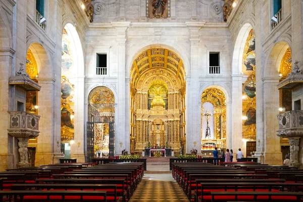 Katedral Basilica of Salvador içinde (Catedral Baslica de Salvador) Salvadore, Bahia, Brezilya eski şehir merkezinde. Portekiz sömürge altın Barok iç tarzı.