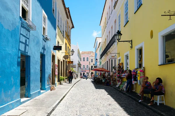 Casas Coloniais Coloridas Bairro Histórico Pelourinho Centro Histórico Salvador Bahia — Fotografia de Stock