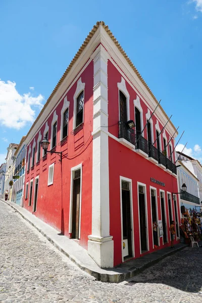 Casas Coloniais Coloridas Bairro Histórico Pelourinho Centro Histórico Salvador Bahia — Fotografia de Stock