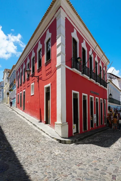 Coloridas Casas Coloniales Distrito Histórico Pelourinho Centro Histórico Salvador Bahía —  Fotos de Stock