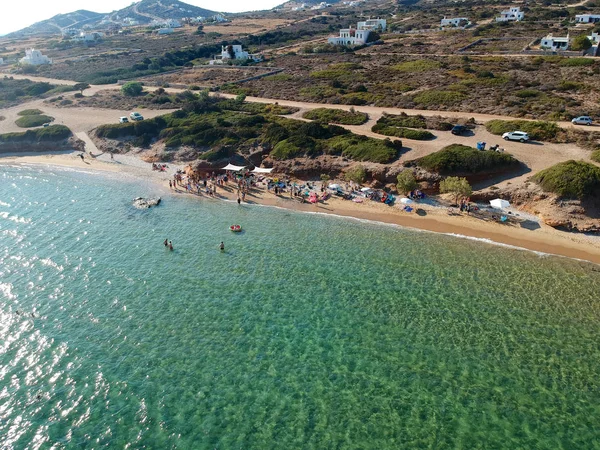 Vista Aérea Grupo Pessoas Que Apreciam Tempo Praia Festa Grupo — Fotografia de Stock