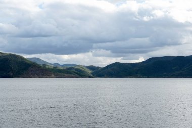 Diamond Valley Lake bulut gün boyunca. Bir Güney Kaliforniya'nın en büyük su depoları. ABD. 