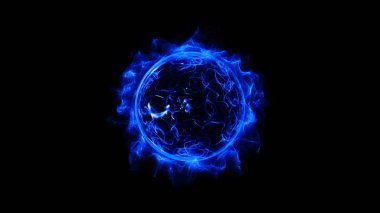 Mavi dairesel shinning parlayan ışık halkası güçlü etkisi toz patlama ışıltı. Parlak neon siyah arka plan üzerine yayın. Yıldız çerçeve galaxy ve boşluk dijital kavramı.