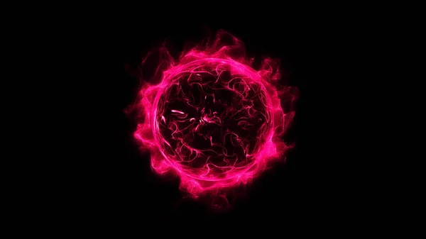Розовое Красное Круглое Сверкающее Светящееся Кольцо Сверкает Мощным Взрывом Пыли — стоковое фото