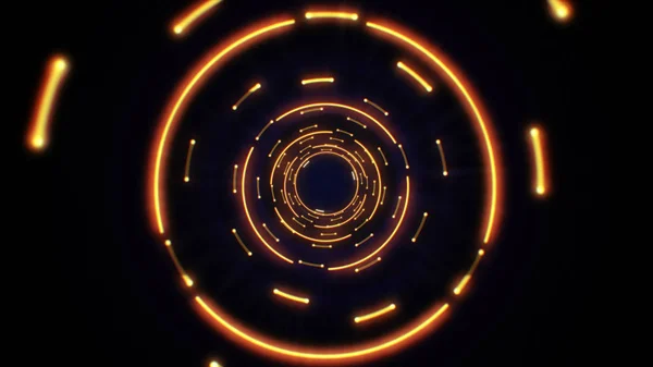 Orangefarbenes Abstraktes Licht Kreist Nahtlos Schleifen Animation Einer Abstrakten Tunnelschleife — Stockfoto