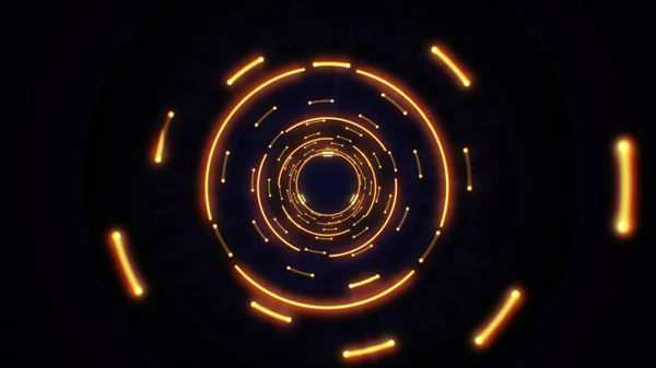 Orangefarbenes Abstraktes Licht Kreist Nahtlos Schleifen Animation Einer Abstrakten Tunnelschleife — Stockfoto