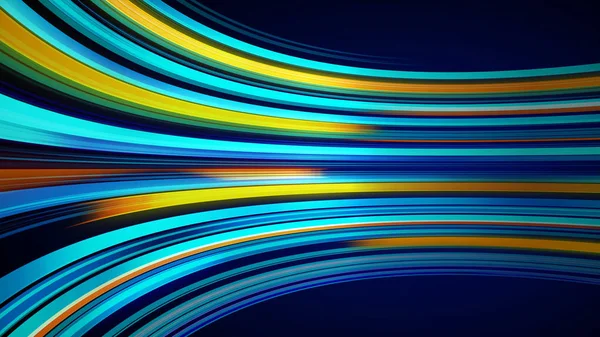 Blue colorful abstract background with animation moving of lines for fiber optic network. Magic flickering glowing flying lines. Animation of seamless loop. Bright  thick stripes flying.