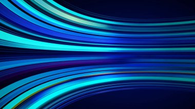 Mavi renkli arka plan için fiber optik şebeke hatları hareketli animasyon ile. Sihirli titreşen parlayan uçan hatları. Sorunsuz döngü animasyon. Uçan parlak kalın çizgili.