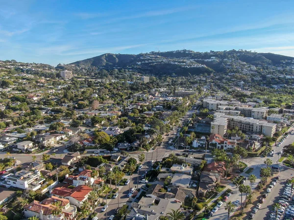 Aerial View Jolla Little Coastline City Nice Beautiful Wealthy Villas — Stock Photo, Image