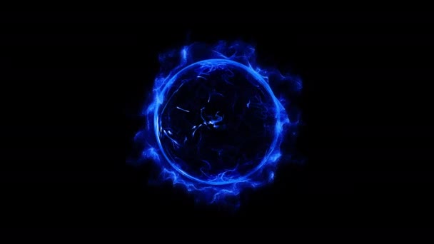 Animation Blue Circular Shinning Glowing Light Ring Sparkle Powerful Effect — Stock Video