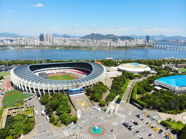 Vista Aérea Del Parque Olímpico Seúl Corea Del Sur Los —  Fotos de Stock