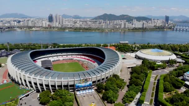 Luftaufnahme Seoul Olympic Park Südkorea Die Stadien Wurden Für Die — Stockvideo