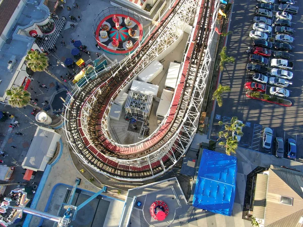 Вид Воздуха Знаменитые Американские Горки Giant Dipper Парке Belmont Park — стоковое фото