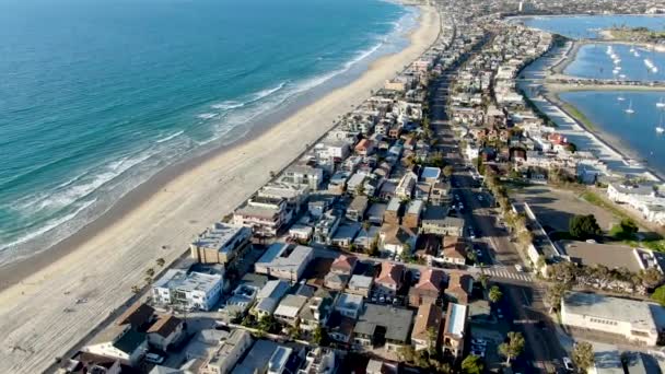 San Diego Kaliforniya Daki Mission Bay Beaches Havadan Görünümü Abd — Stok video