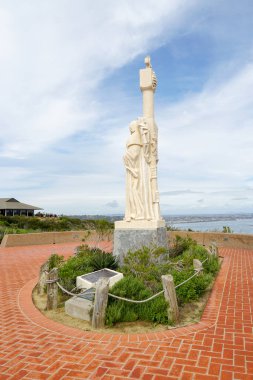 Cabrillo Ulusal Anıtı, San Diego, Kaliforniya, ABD noktası Loma Yarımadası'nın uç. Juan Rodrguez Cabrillo'San Diego Körfezi'ndeki açılış 1542 üzerinde Eylül 28, anısına.